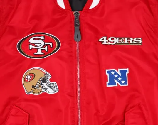 SAN FRANCISCO 49ERS X ALPHA X NEW ERA MA-1 BOMBER JACKET ***