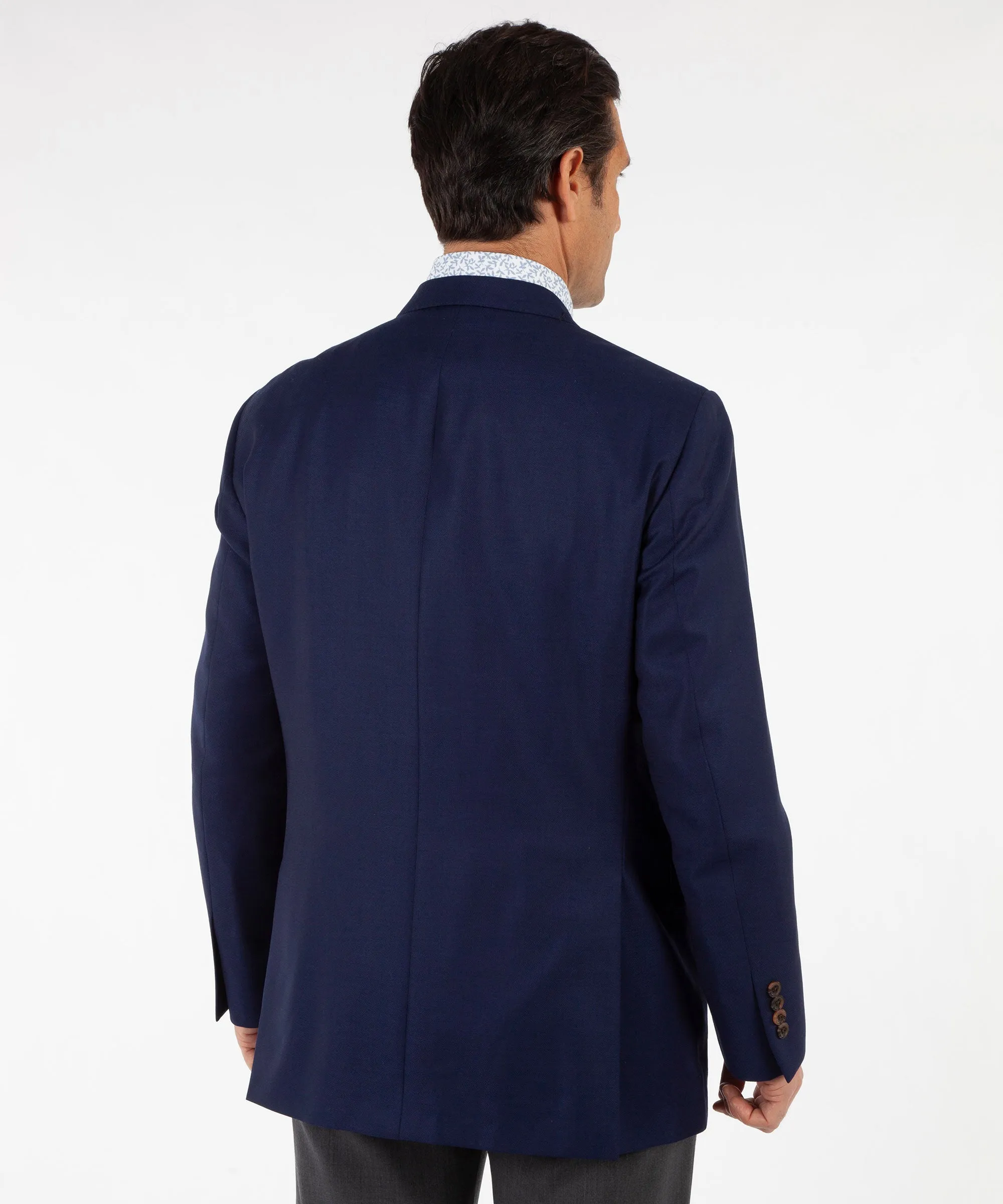 Signature Solid Navy 100% Superfine Wool Sport Coat