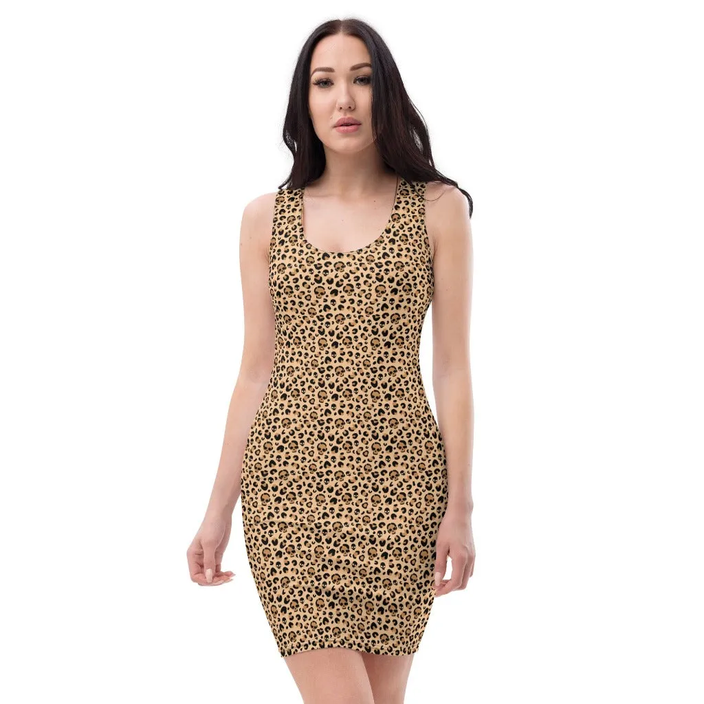 Skull Leopard Print Bodycon Dress