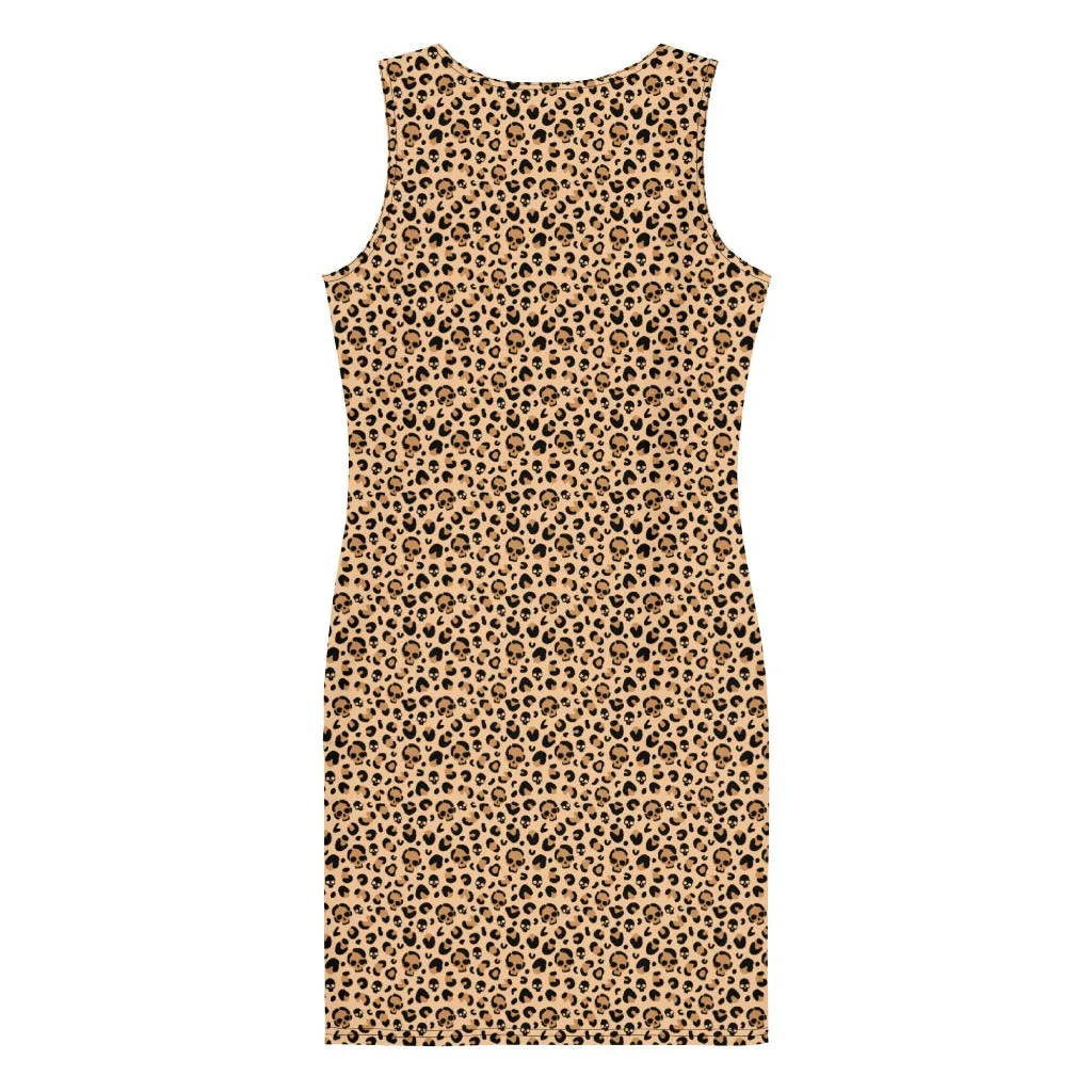 Skull Leopard Print Bodycon Dress