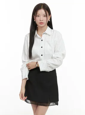 Stripe Buttoned Collar Shirt OG416