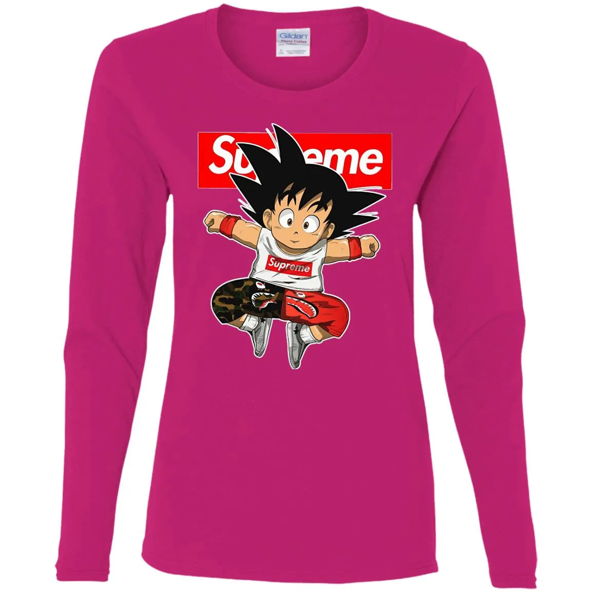 Supreme Dragon Ball Goku T-shirt Women Long Sleeve Shirt