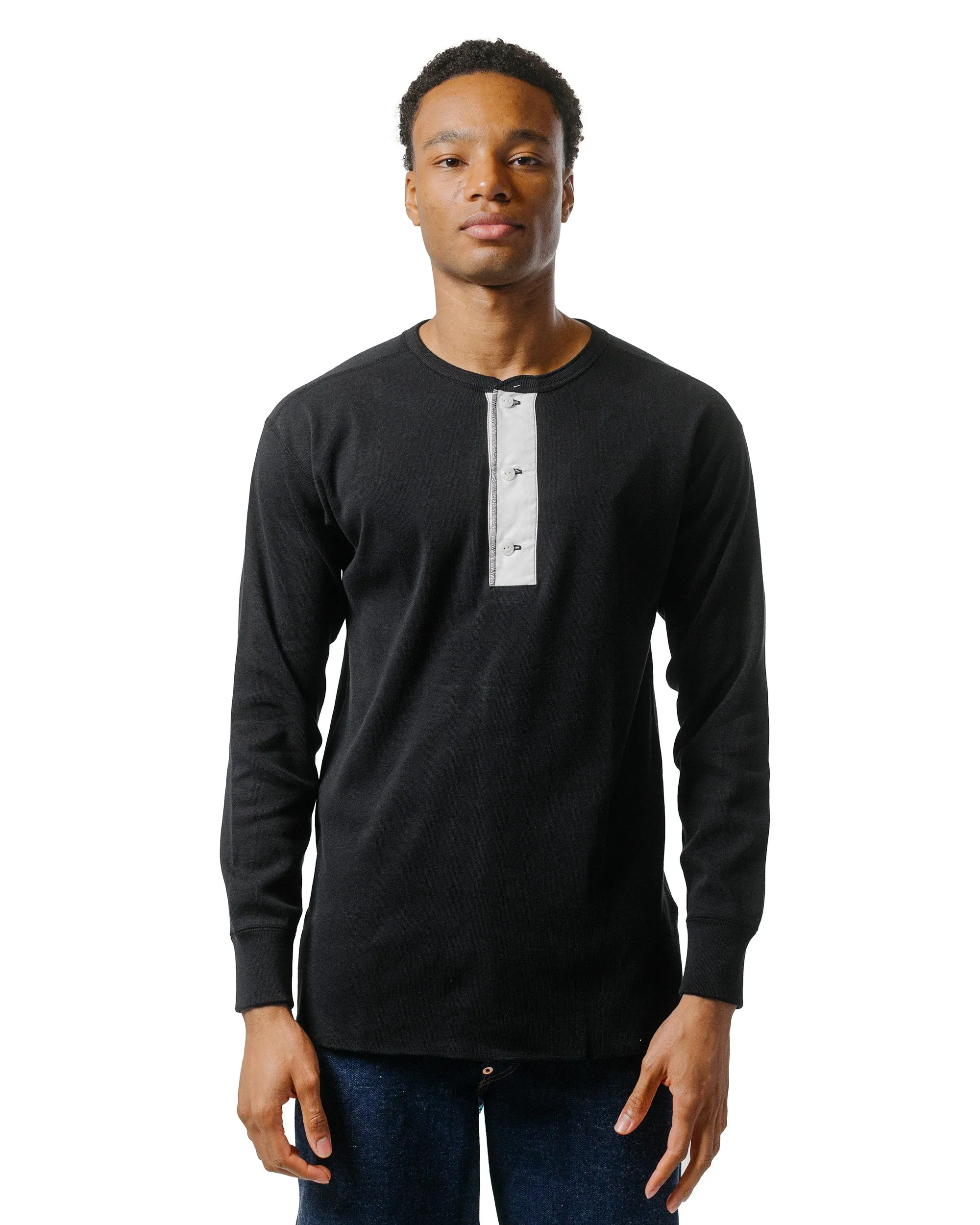 The Real McCoy's MC23111 Union Henley Undershirt L/S Black