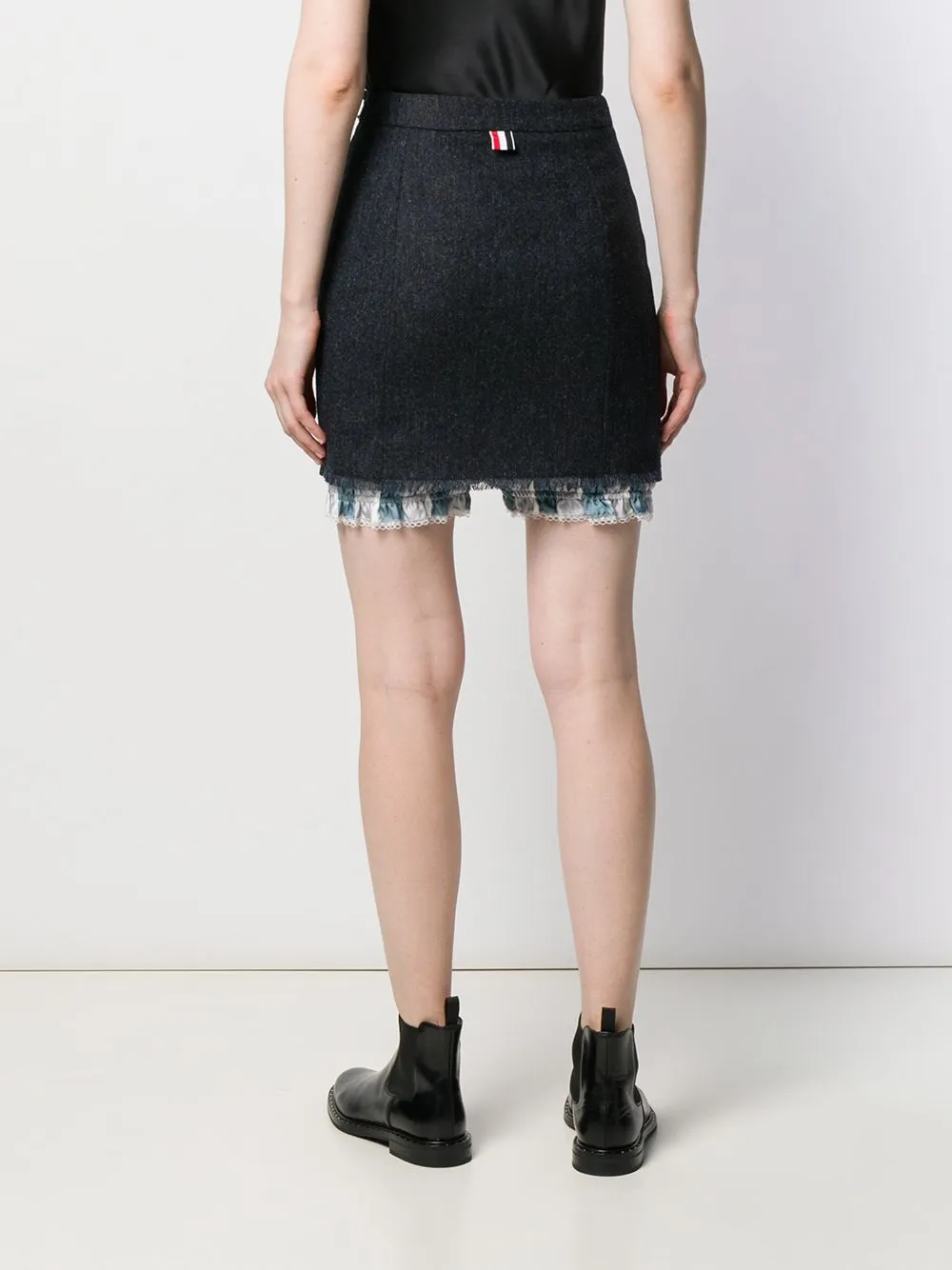 THOM BROWNE layered mini skirt