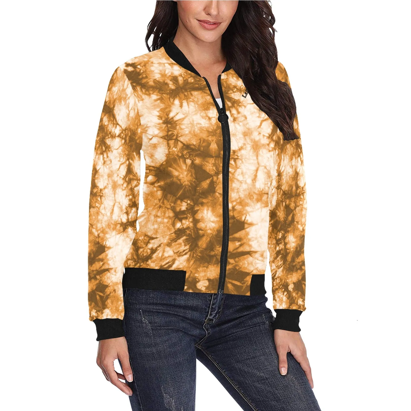 TIE DYE All Over Print Bomber Jacket for Women