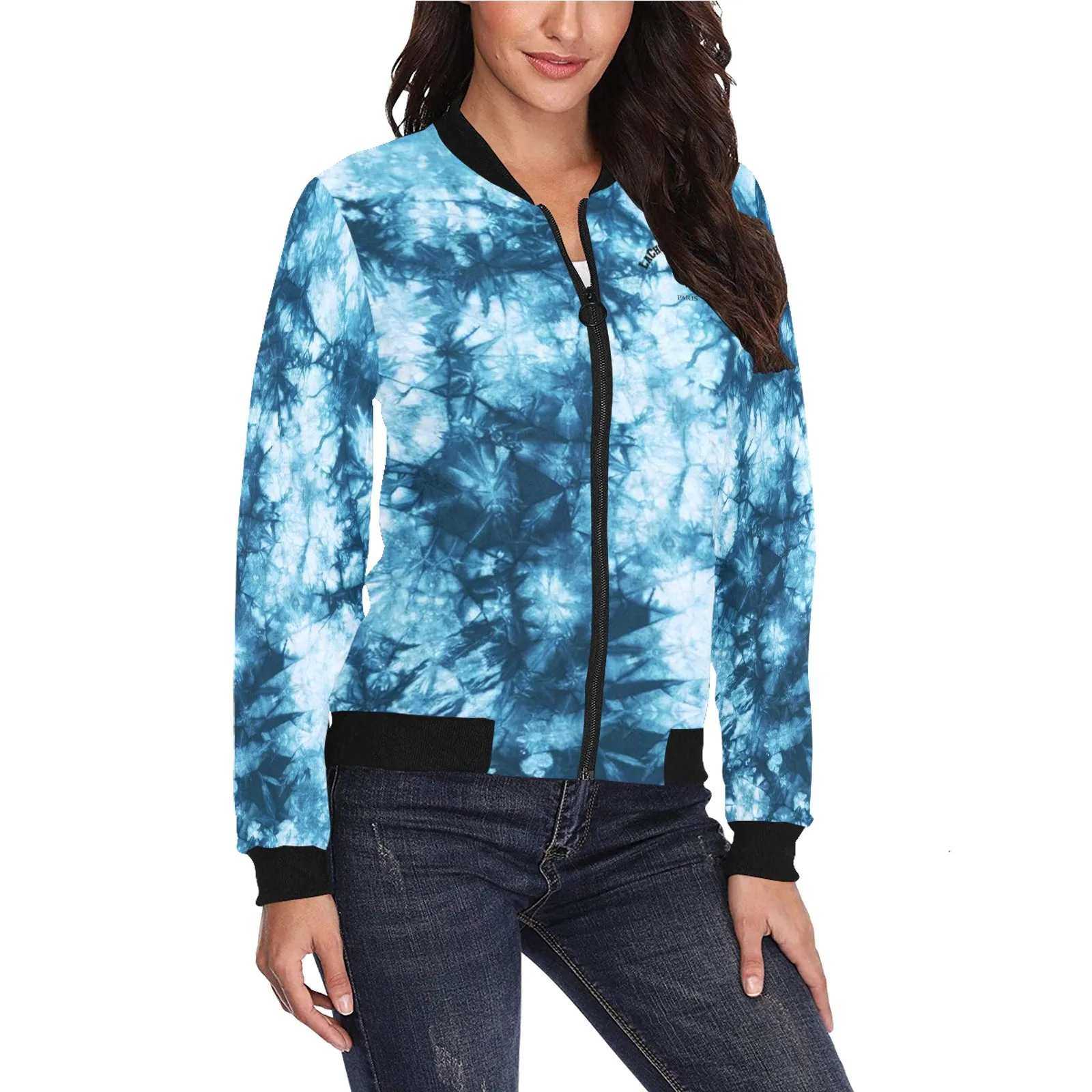 TIE DYE All Over Print Bomber Jacket for Women