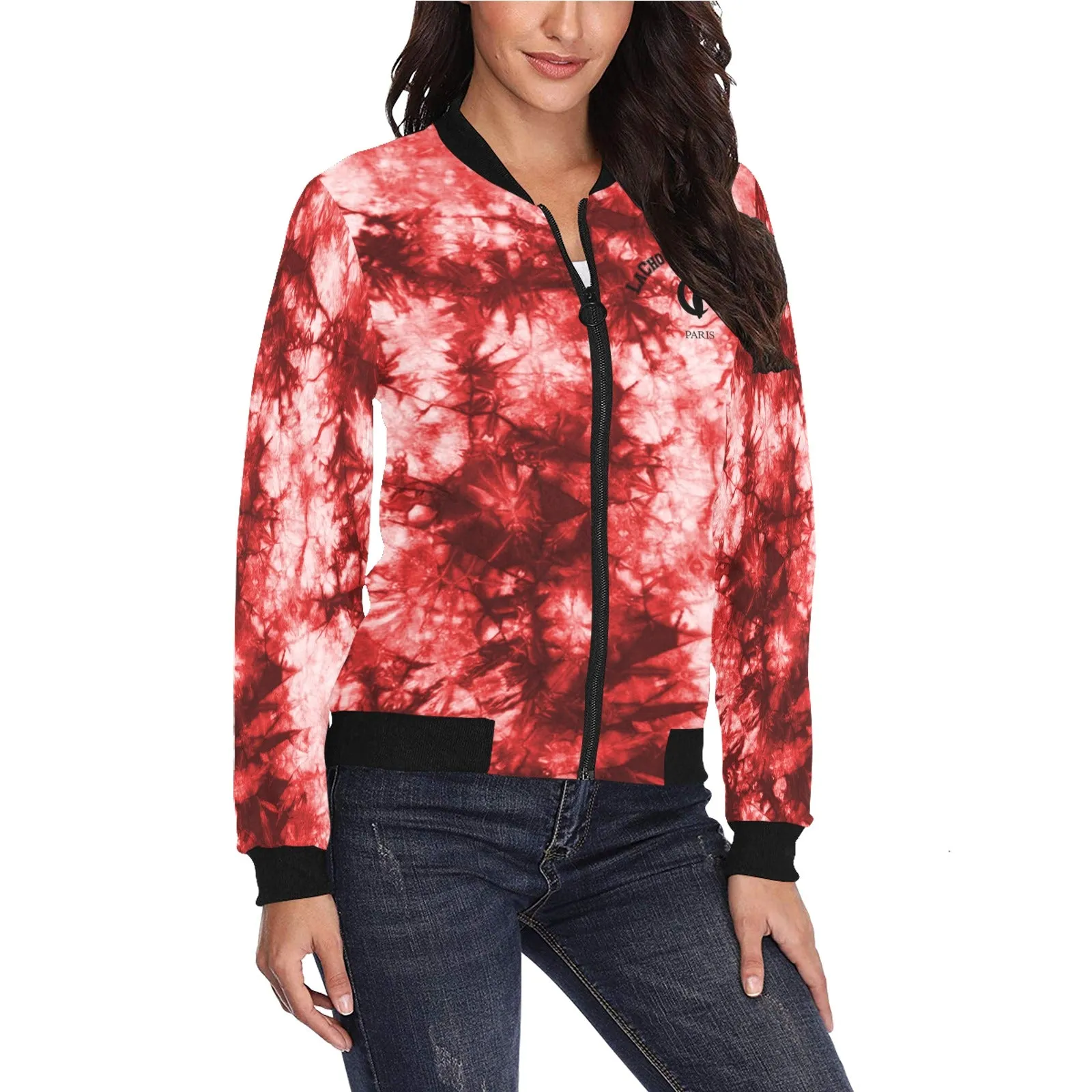 TIE DYE All Over Print Bomber Jacket for Women