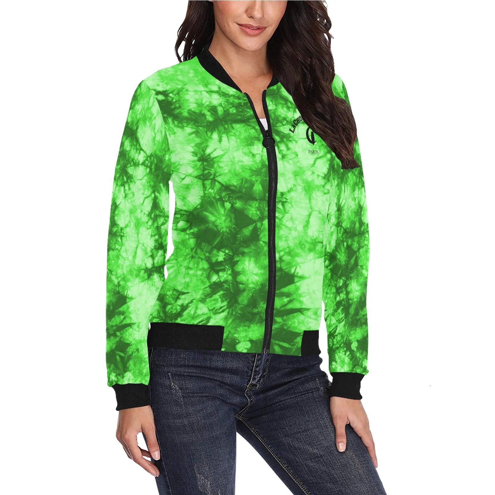 TIE DYE All Over Print Bomber Jacket for Women