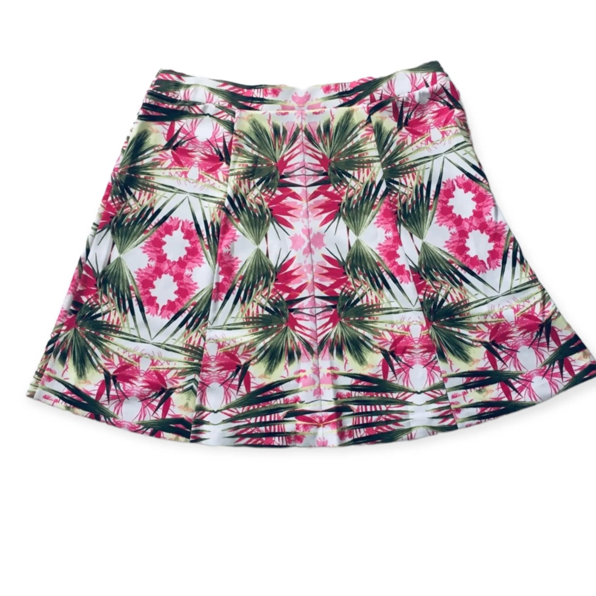 Tropical Wavy A-line Above Knee Skirt