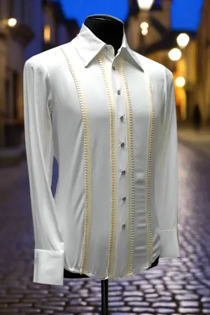 TUX SHIRT IVORY W/ IVORY TRIM