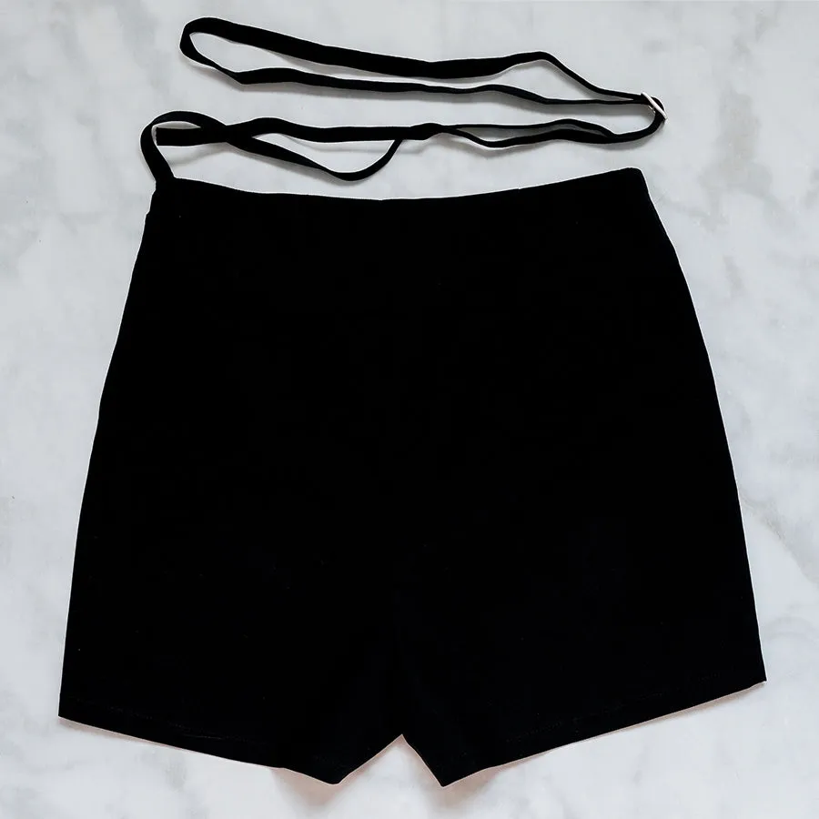 Ube Waist Buckle Cutout Shorts