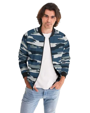 Uniquely You Men's Bomber Jacket Camo Blue/Grey