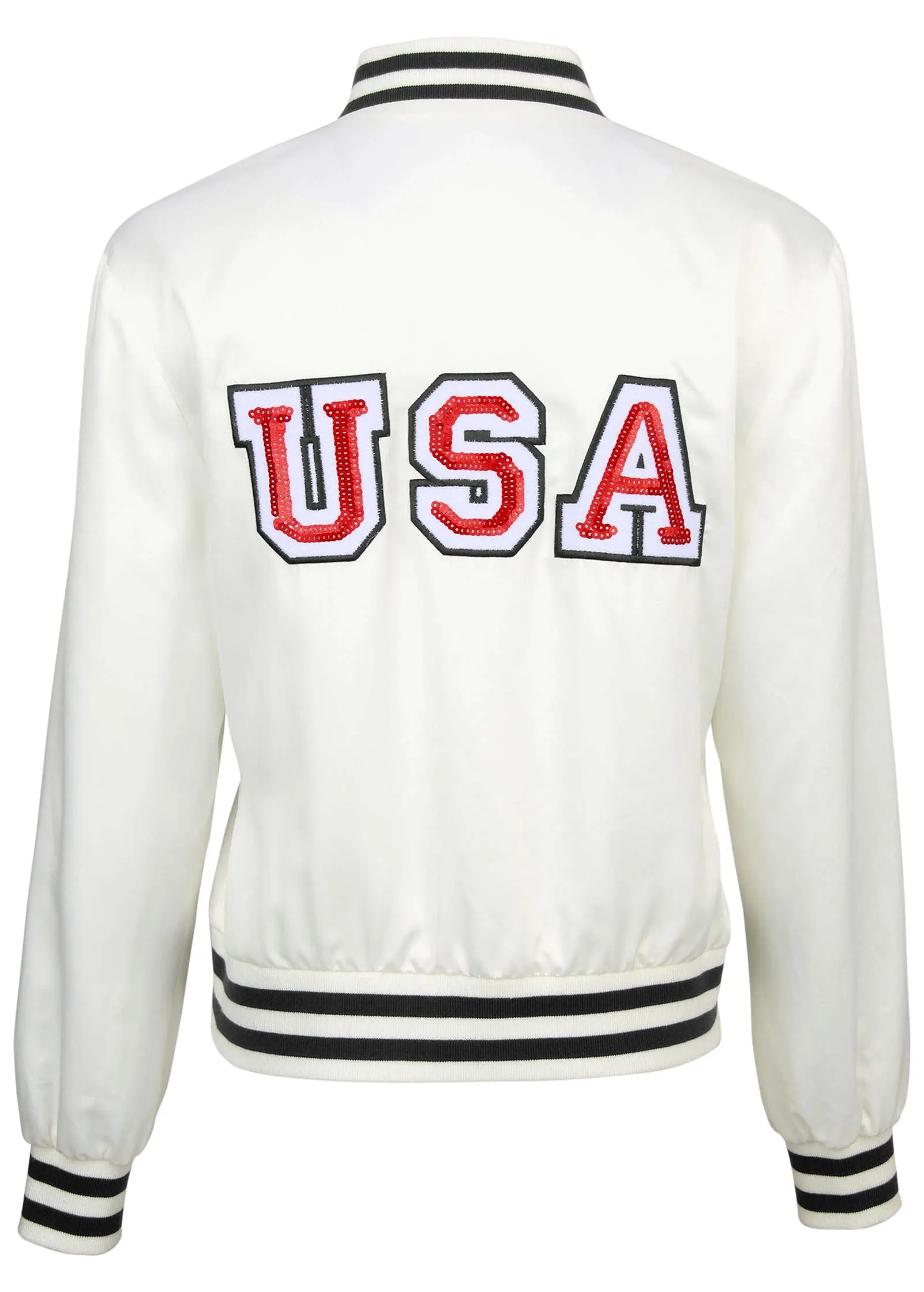 USA Matte Satin Bomber - Off White