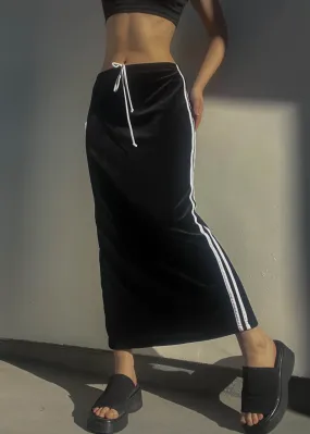 Velvet Sporty Stripe Maxi Skirt (S)