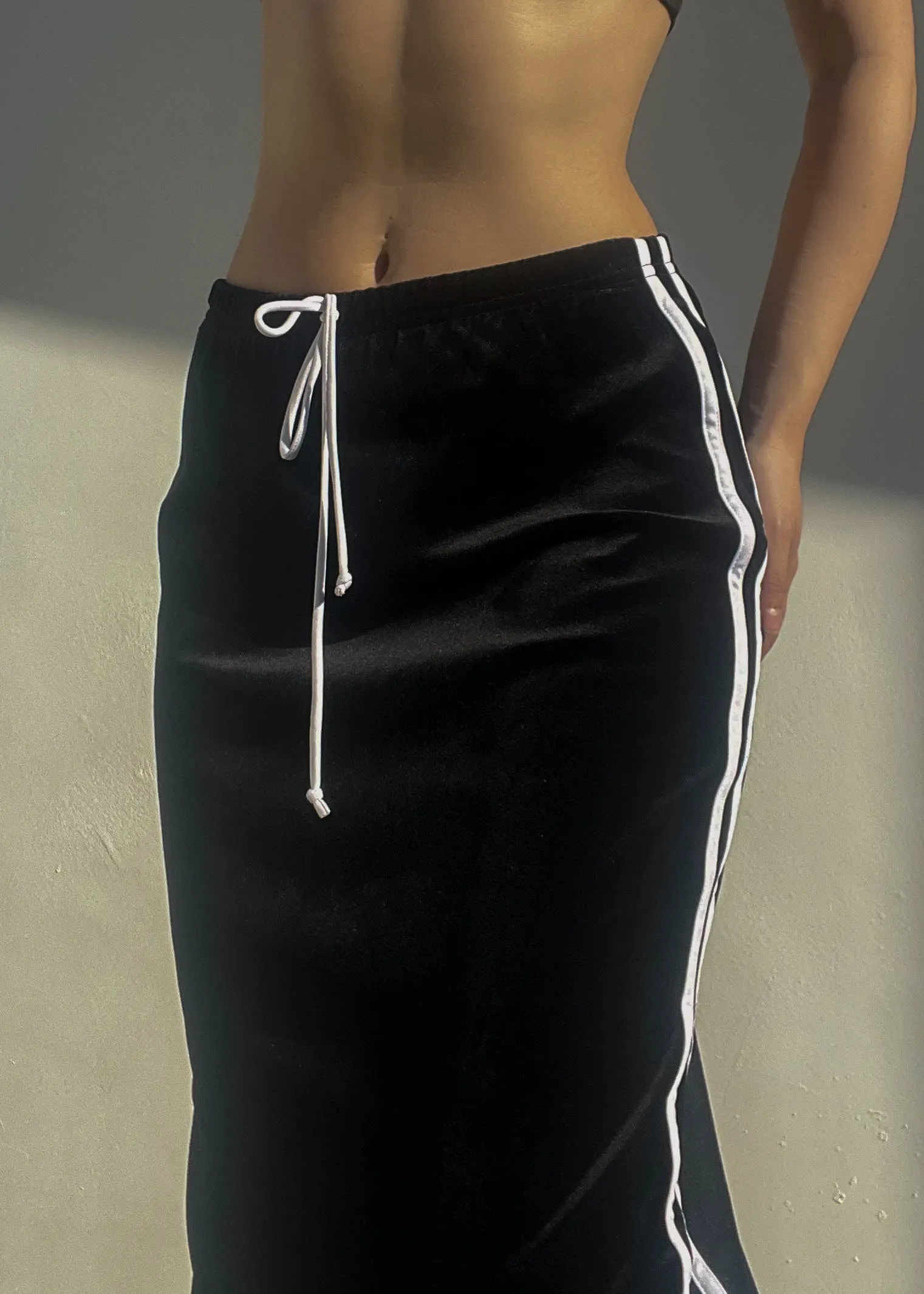 Velvet Sporty Stripe Maxi Skirt (S)