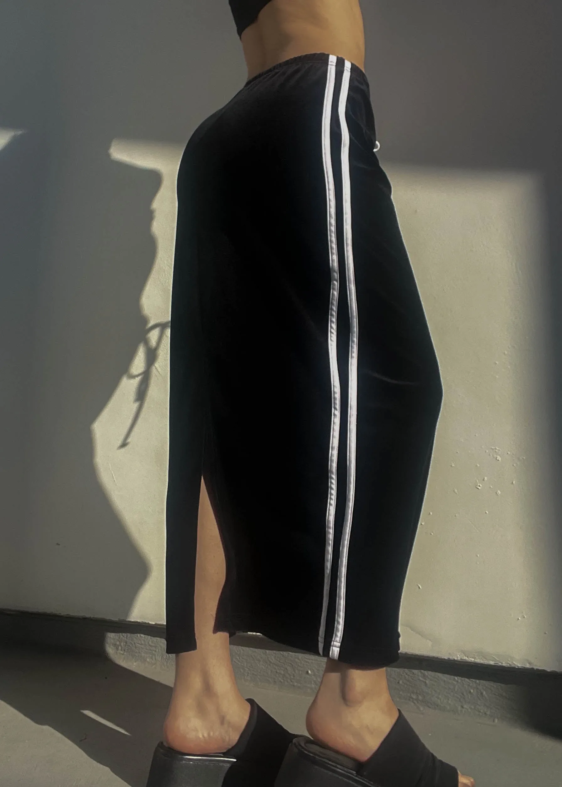 Velvet Sporty Stripe Maxi Skirt (S)