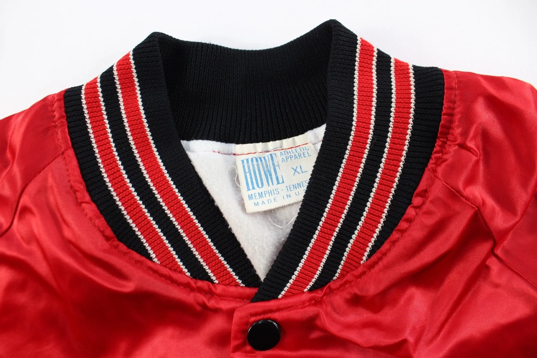 Vintage Wildcat Embroidered Black & Red Bomber Jacket