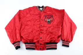 Vintage Wildcat Embroidered Black & Red Bomber Jacket