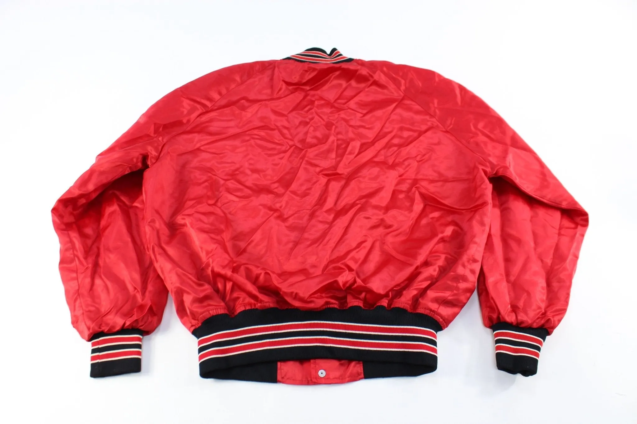 Vintage Wildcat Embroidered Black & Red Bomber Jacket