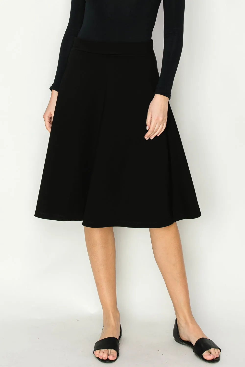 Wear & Flair Classic Heavyweight  Stretchy A-Line Skirt