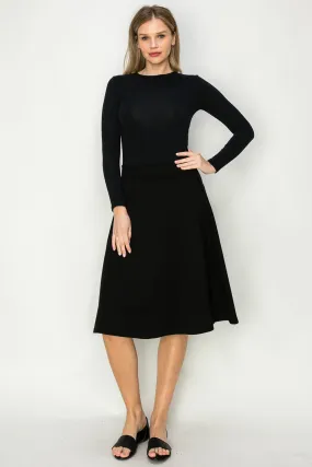 Wear & Flair Classic Heavyweight  Stretchy A-Line Skirt