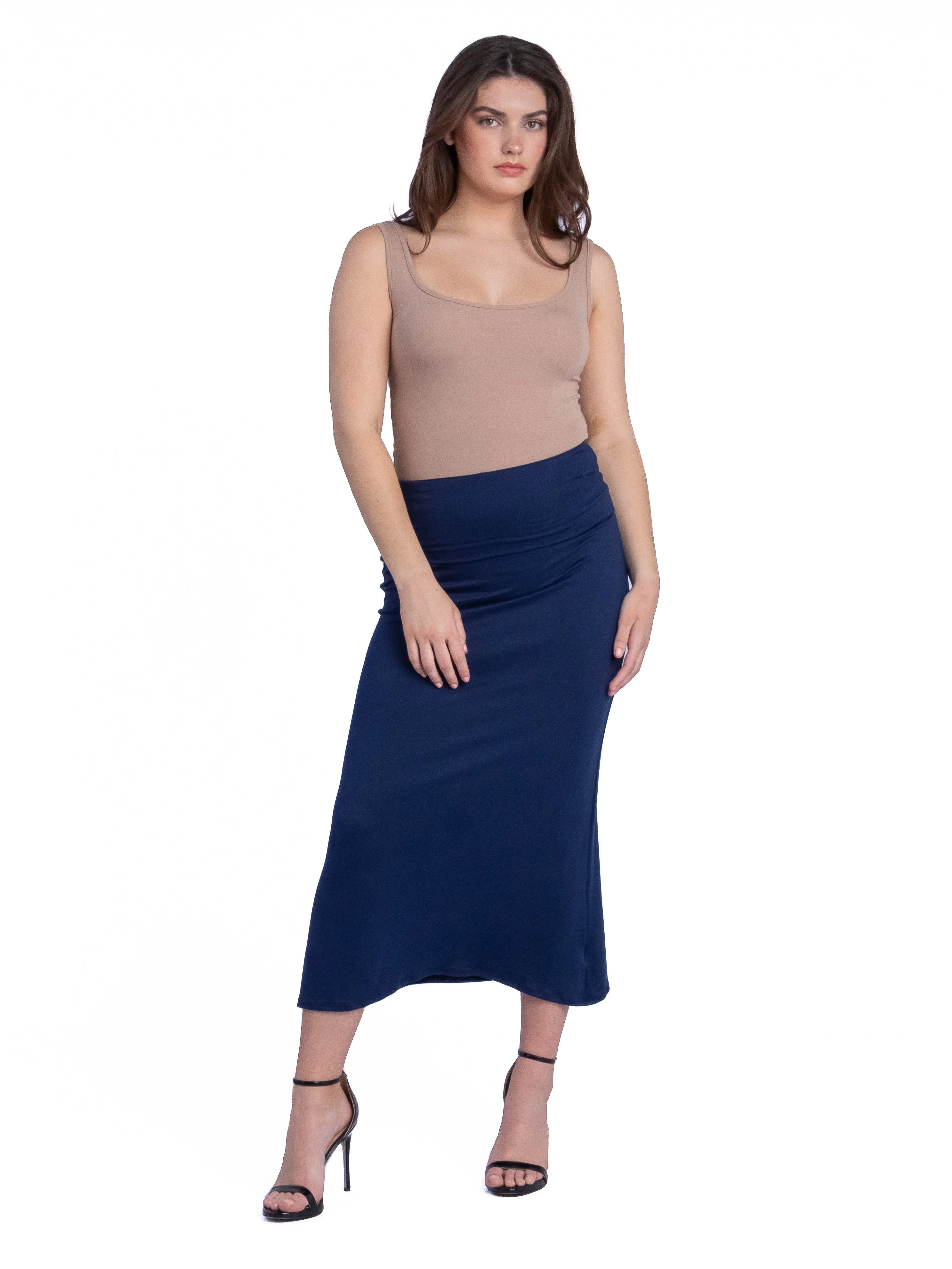 Womens Comfortable Foldover Maxi Skirt