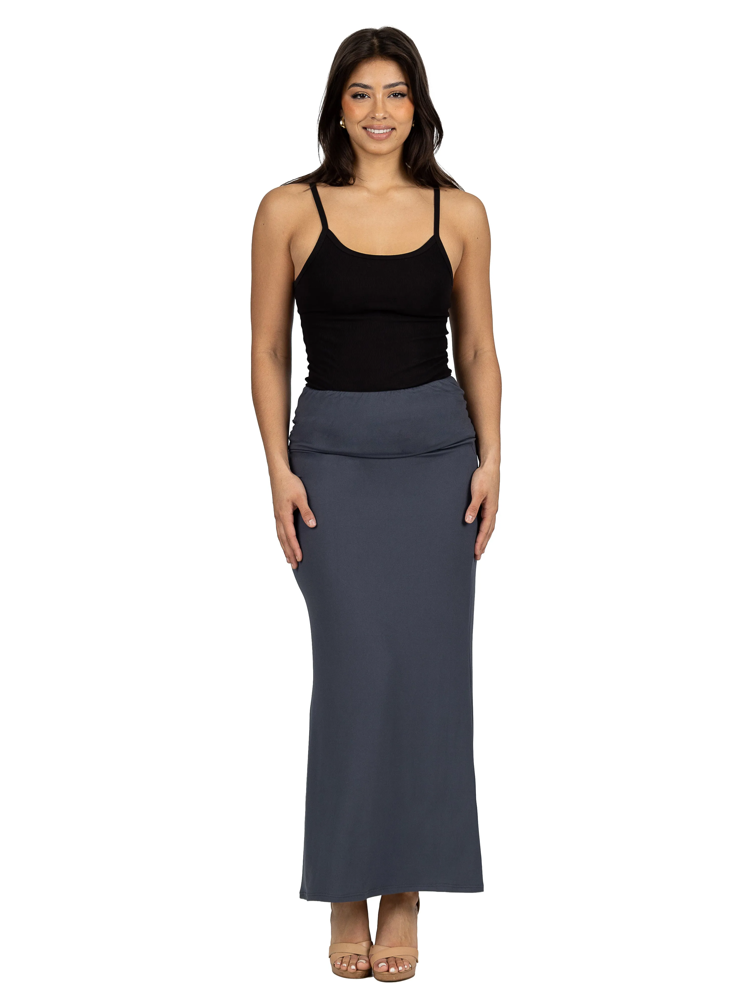 Womens Comfortable Foldover Maxi Skirt