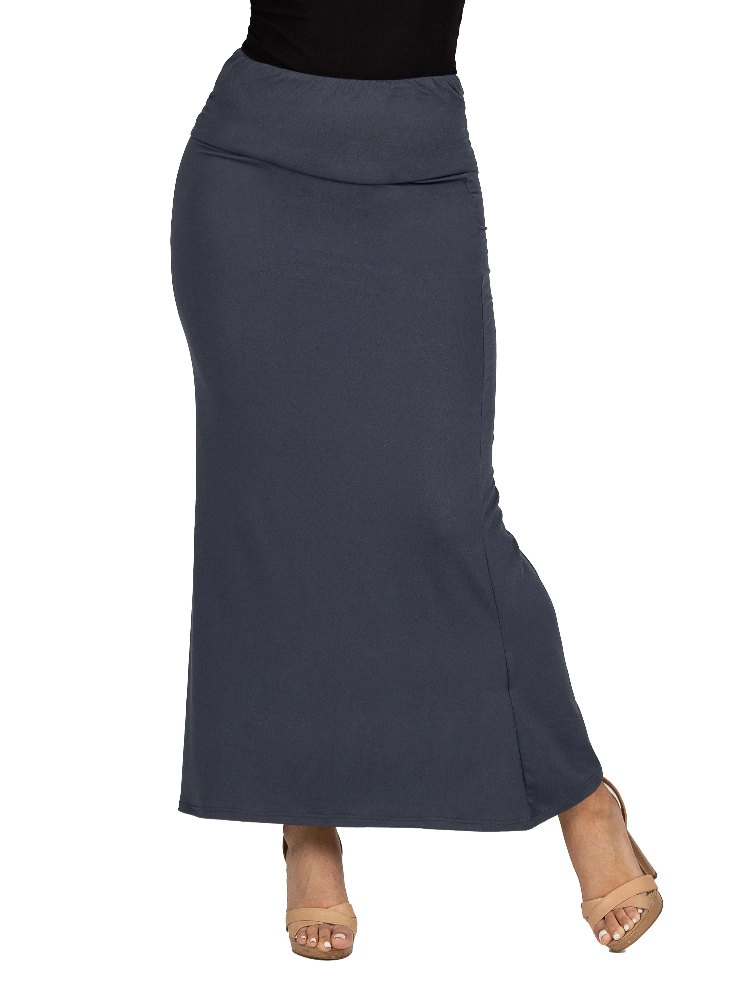 Womens Comfortable Foldover Maxi Skirt