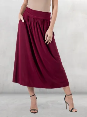 Womens Foldover Maxi Skirt With Pockets