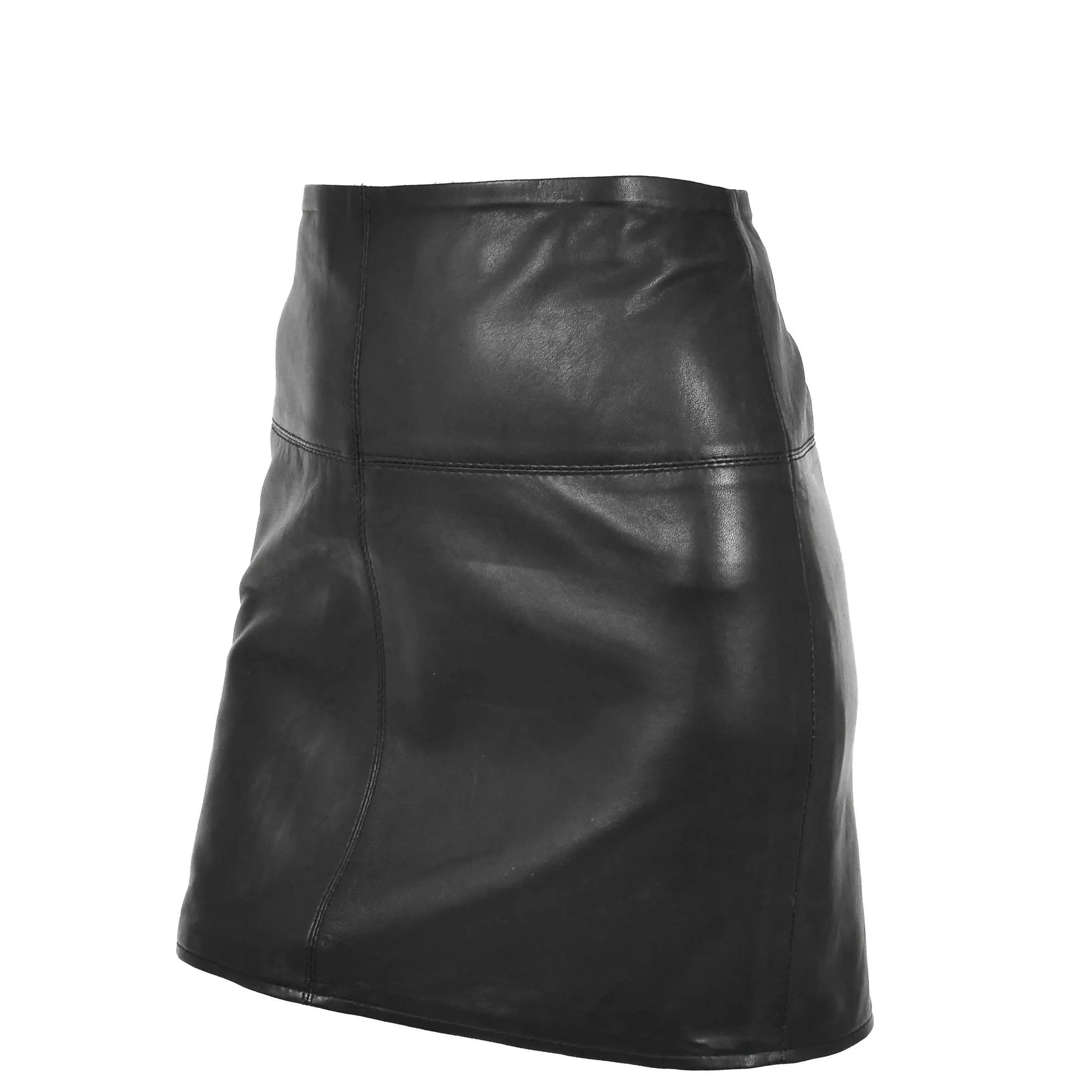 Womens Leather Mini Skirt Ivy Black