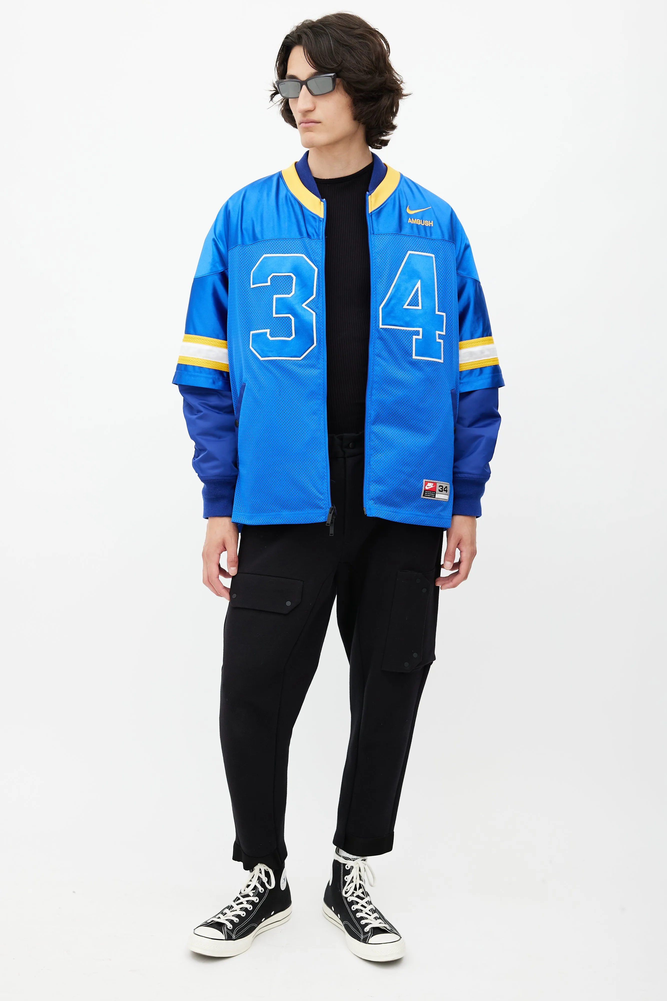 x Ambush Blue & Yellow Jersey Bomber Jacket