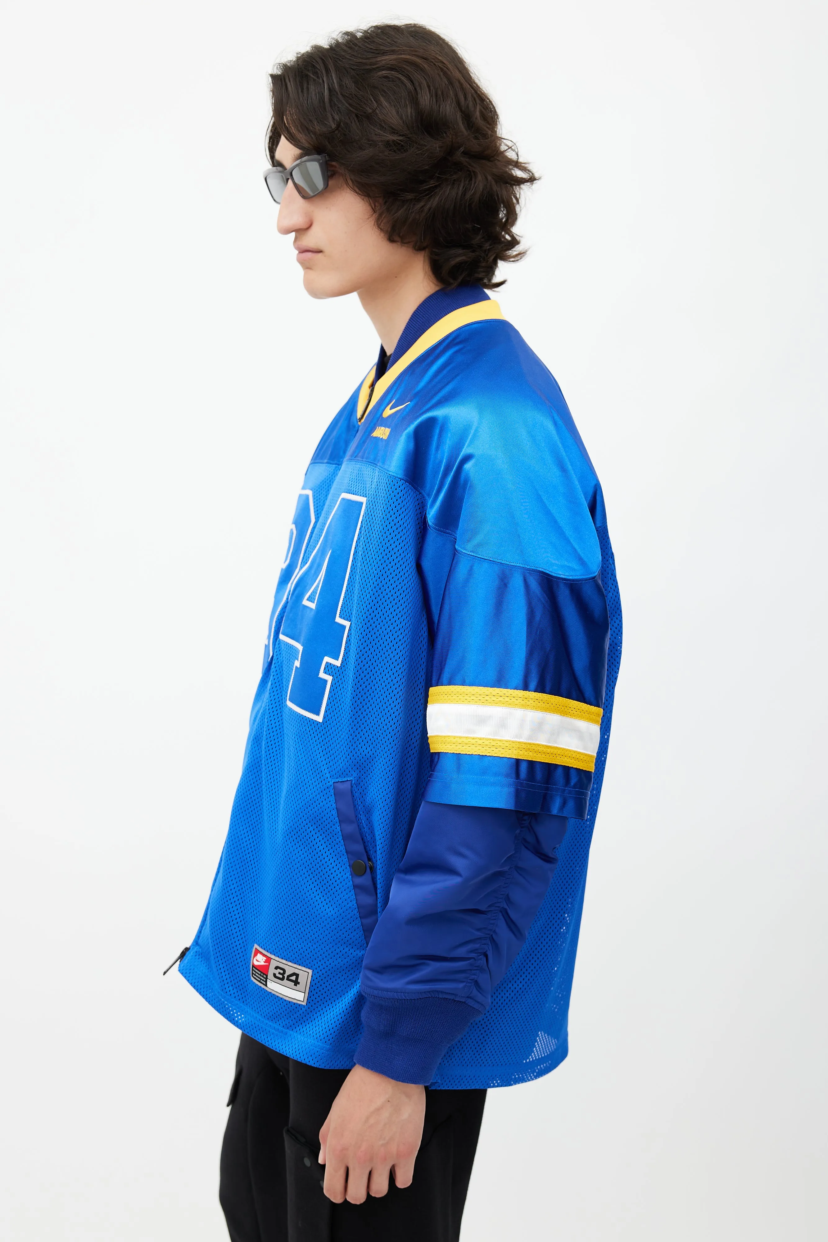 x Ambush Blue & Yellow Jersey Bomber Jacket