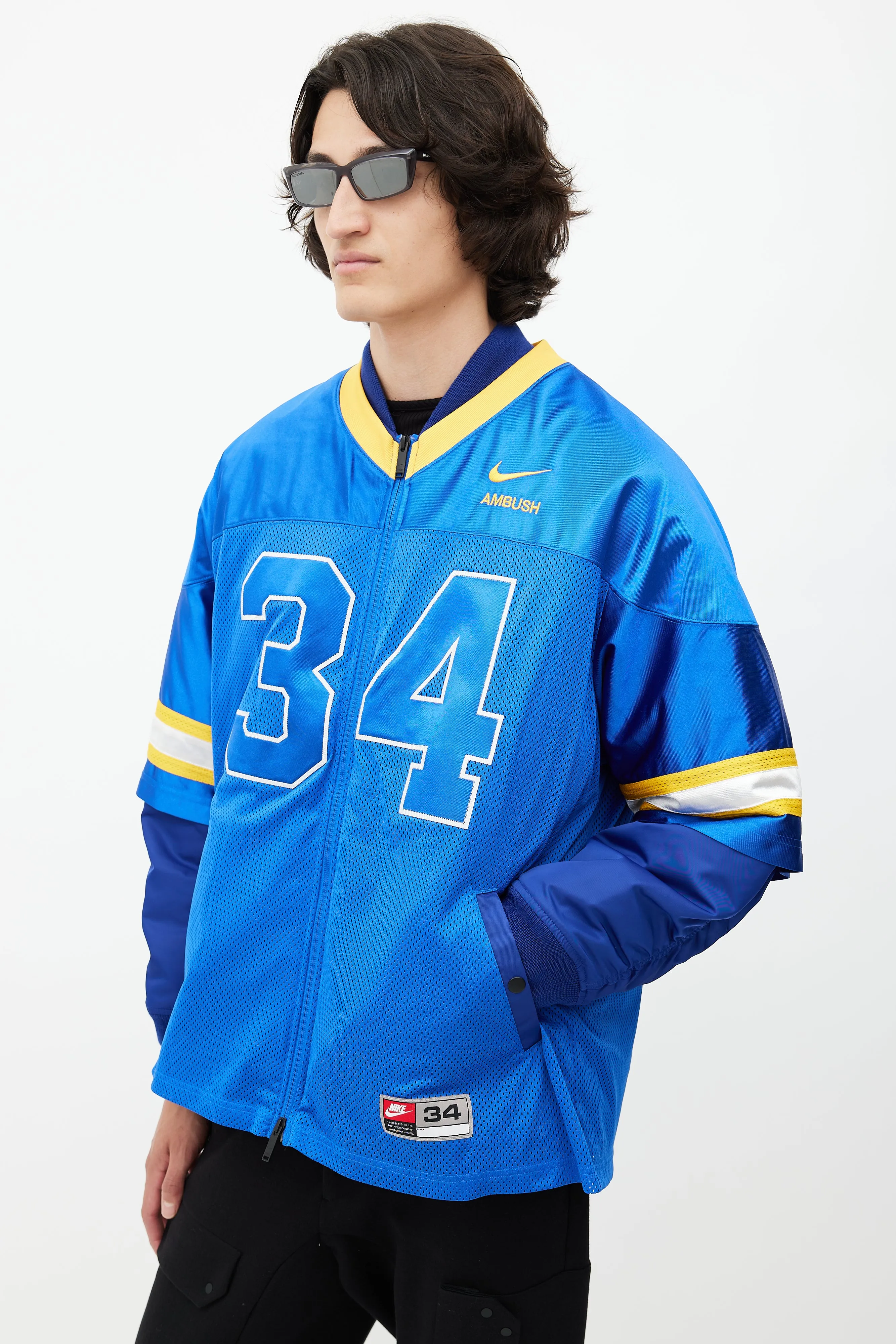 x Ambush Blue & Yellow Jersey Bomber Jacket