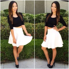 Zip Me Skater Skirt - Ivory